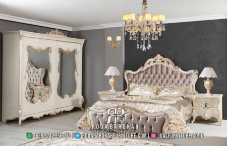 Set Kamar Tidur Mewah Desain Modern Gold Leaf RB-188