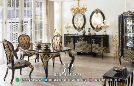 Set Meja Makan Jati Royal Luxury Mewah RB-524