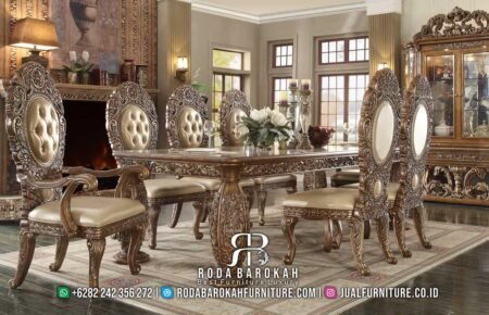 Set Meja Makan Mewah Elite Enigma Carved RB-229
