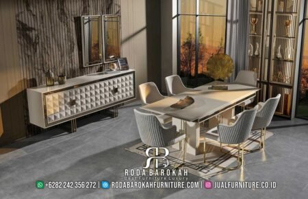 Set Meja Ruang Makan Mewah Modern Jepara RB-640