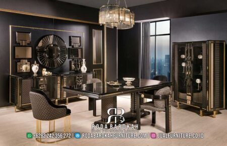 Set Ruang Makan Meja Makan Stainless Gold RB-500