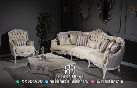 Set Sofa Tamu Mewah Klasik Victorian Crown Carving RB-4