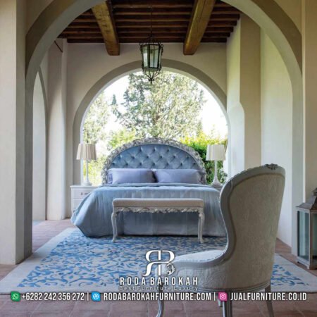 Set Tempat Tidur Mewah Klasik Ukiran Jepara Model Pengantin Terbaru Duco Putih RB-153
