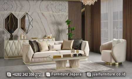 Sofa Ruang Tamu Mewah Modern Stainless Gold RB-634