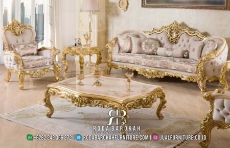 Sofa Tamu Klasik Ukiran Mewah untuk Rumah Megah RB1087