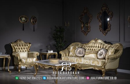 Sofa Tamu Mewah Arabian Golden Carving Style Luxurious RB-9