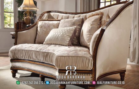 Sofa Tamu Mewah Jati Klasik 3 Seater Luxury RB-25