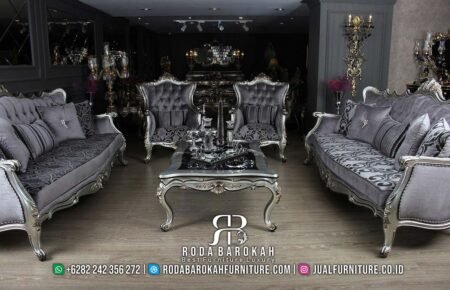 Sofa Tamu Mewah Jordanian Splendor Silver Ukir RB-182