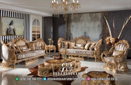 Sofa Tamu Mewah Klasik Warna Gold, Pilihan Best Seller dengan Desain Unik dan Harga Menarik RB-368