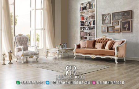 Sofa Tamu Mewah Putih White Lily Elegant Duco Color RB-40