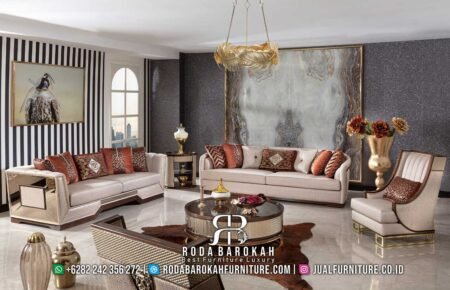 Sofa Tamu Stainless Mewah Terbaik untuk Ruang Tamu Elegan RB-380