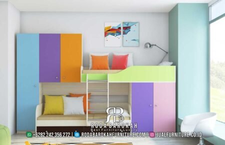 Tempat Tidur Anak Rainbow Minimalis Warna Warni RB-484