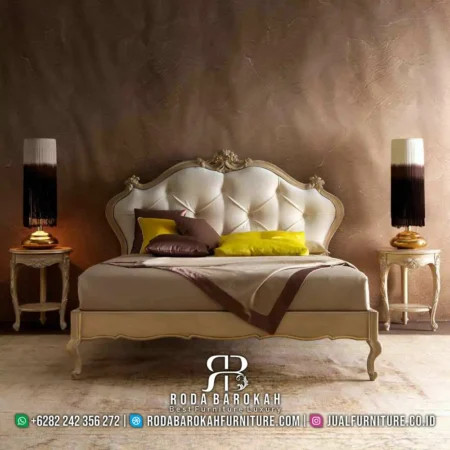 Tempat Tidur Mewah Klasik Ivory Rococo RB-168