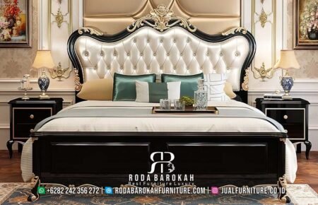 Tempat Tidur Mewah Klasik Modern Duco Hitam RB1078