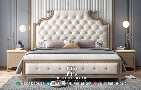 Tempat Tidur Mewah Klasik Modern Warna Champagne RB1080