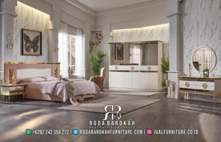 Tempat Tidur Mewah Stainless Gold Desain Modern RB-204