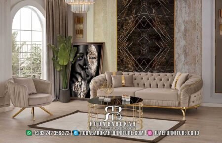 Terbaru Sofa Stainless Mewah Modern Ruang Tamu Mewah RB-636