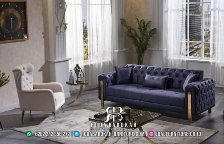 Terbaru Sofa Tamu Minimalis Kaki Stainless Gold RB-284