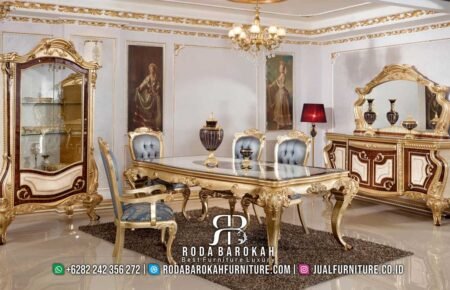 Best Deal Meja Makan Mewah Gold Kualitas Terbaik RB-763