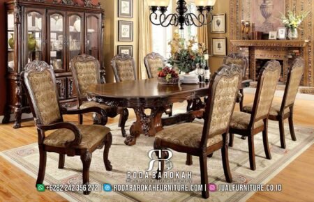 Deal Spesial Meja Makan Jati Ukir Desain Modern RB-861