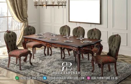 Desain Meja Makan Jati Nobile Stabil Kokoh RB1042