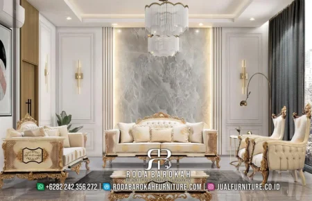 Jual Set Sofa Tamu Mewah Ukiran Gold RB1099
