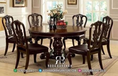 Promo Mingguan Meja Makan Bundar Jati Bahan Berkualitas RB-862