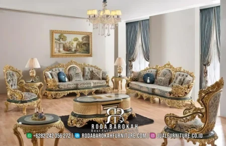 Sofa Tamu Klasik Turki Mewah Ukir Gold RB1100